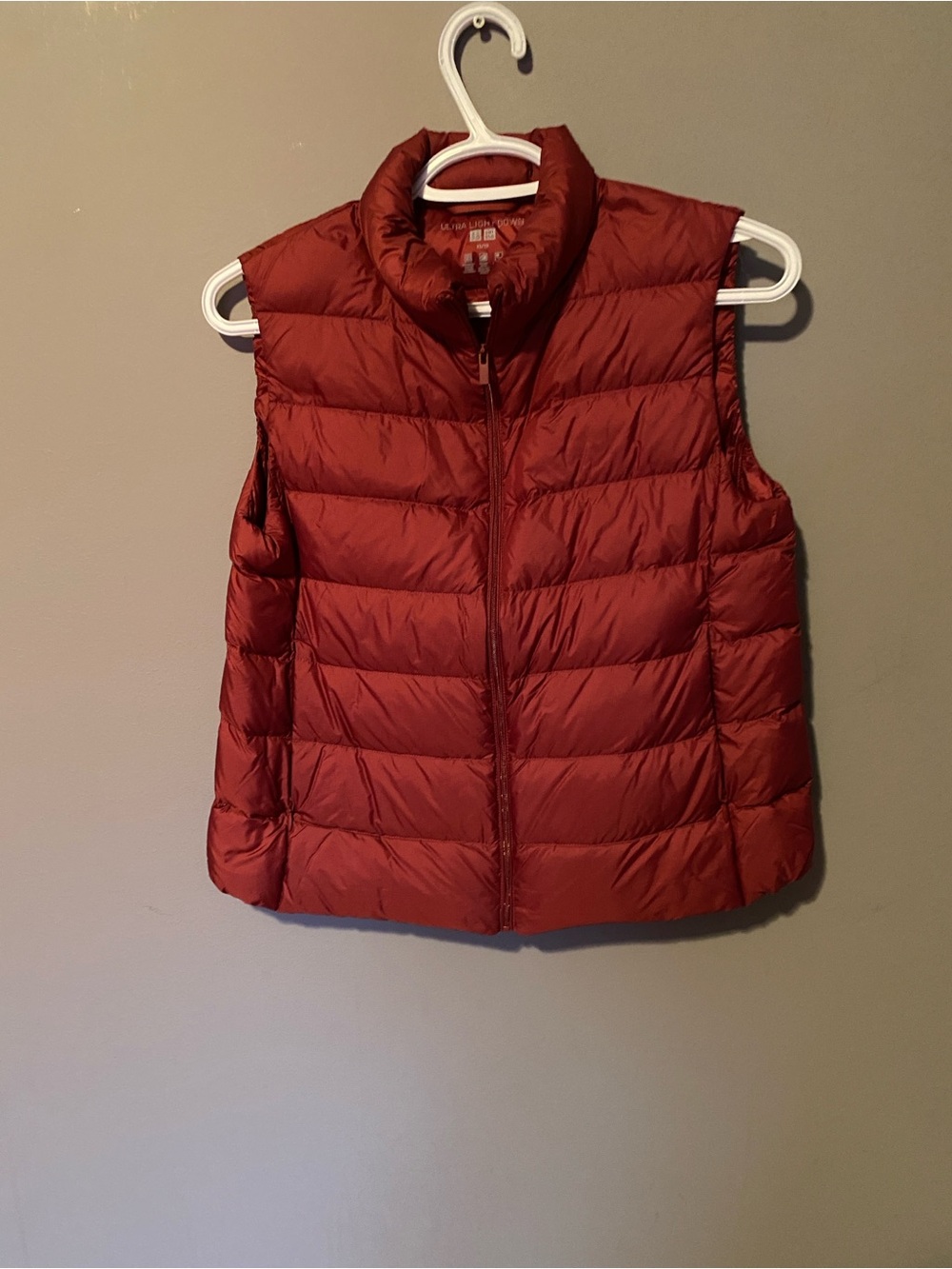 Uniqlo Quilted Puffer Vest in Deep Red